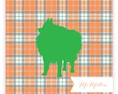 Personalized Plaid Coasters Dog Silhouette Set of 20