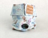 Dog Diapers Bunny Print on Blue Flannel for Small Dogs