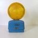Vintage Industrial Blue and Yellow Construction Flashing Warning light Signal // Paralta
