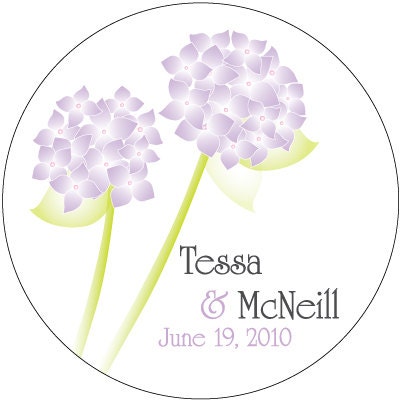 Custom Stickers - Hydrangea Stickers FL002CI - Pick Your Size