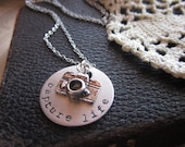 Capture Life - Metal Hand Stamped Pendant Necklace