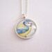 original drawing, blue tit pendant, bird necklace, wildlife art jewelry