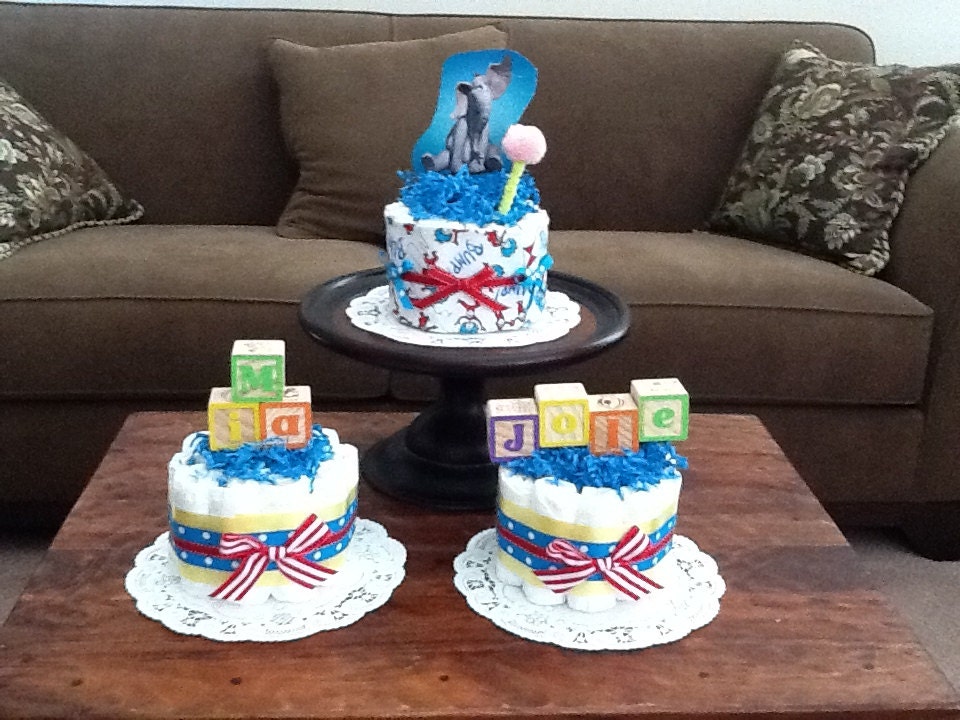 Dr Seuss Diaper Cakes Baby Shower Centerpieces other sizes available