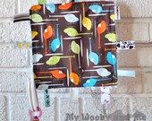 Ready Set Go Helicopters Crinkle Crackle - Light Blue Swirl Minky -  Pacifier Clip - Binky Holder - Snap handle - READY TO SHIP