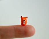 Micro Fox - Hand Sculpted Miniature Polymer Clay Animal