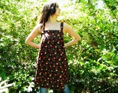 Tunic, Tunic Dress, Tunic, Floral Print Dress, Brown Tunic, Floral Mini Dress, Mini Dress