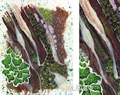 Liverwort Wood, 8" x 10" original mixed media artwork on paper