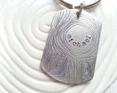 Personalized Keychain- Wood Grain Personalized Engraved Men's Key Chain- Groomsman Gift