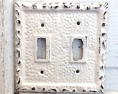 Metal Wall Decor, Light Switch Cover, Creamy White, Shabby Chic Iron, Lighting, STYLE  106