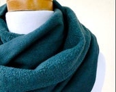 hemp fleece scarf - teal scarf - fleece scarf - hemp neck warmer - infinity scarf