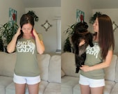 Crazy Cat Lady tshirt Wayfarer Glasses womens Alternative Apparel organic cotton Cat shirt Mothers Day