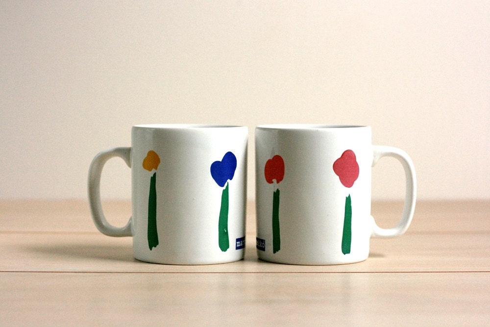 Vintage Marimekko Flower Mugs by Kiln Craft England