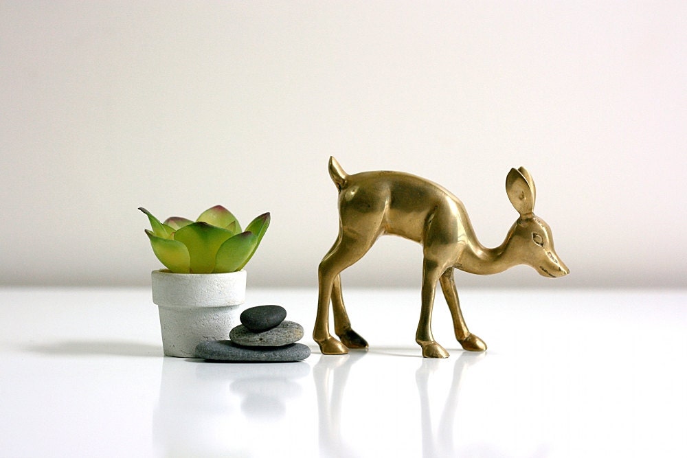 Vintage Brass Deer