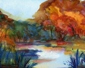 Mystic River Watercolor Print