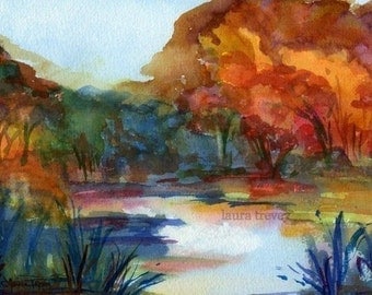 Mystic River Watercolor Print