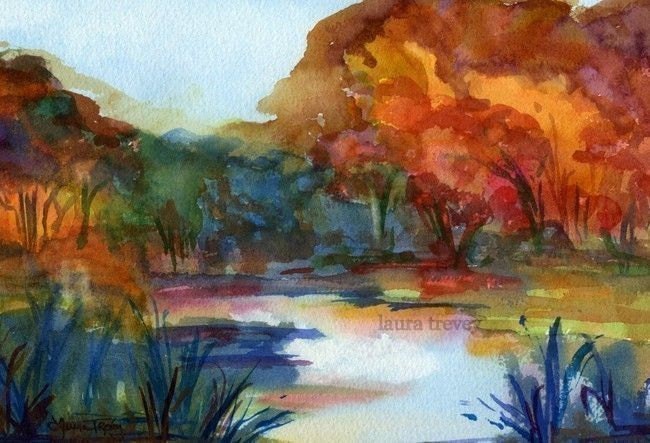 Mystic River Watercolor Print