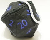 Black and Blue D20 Gamer Dice Bag (Large), Dungeons and Dragons, D&D, gamer, coin purse bag, geek, tabletop gaming