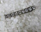 wonderful vintage barrette, silver tone, with rhinestones embedded