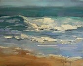 Seascape, Small Oil Painting, Daily Painting, "Tropical Wave", 6x8 ooak seascape