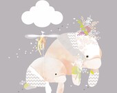 Grey Chevron Children Nursery Decor - 'My Lellychopter' by Schmooks