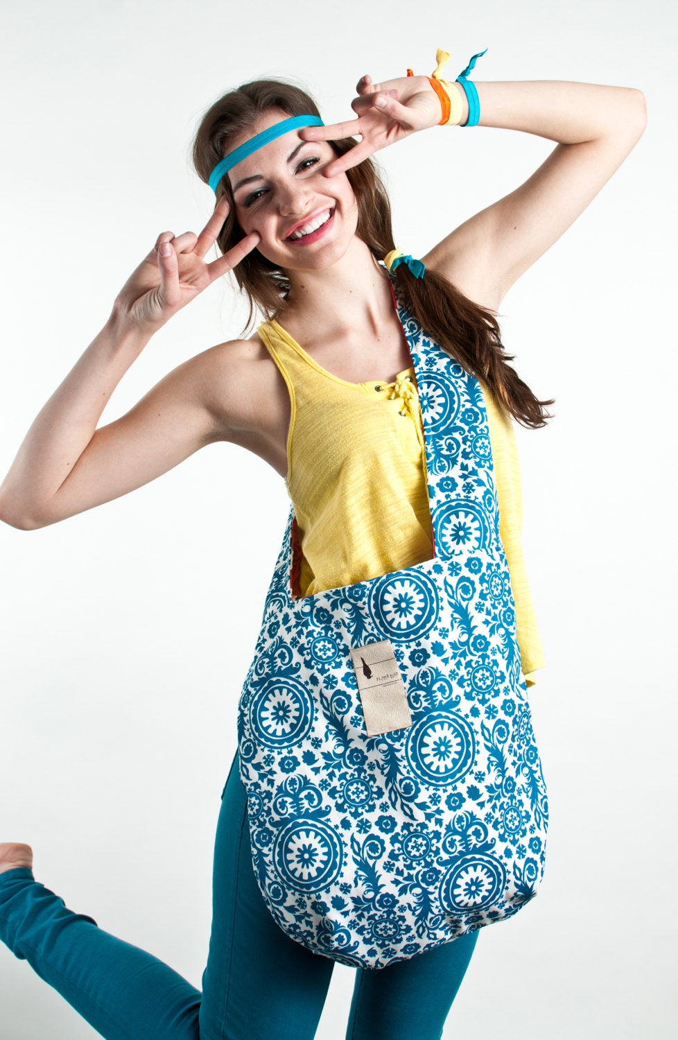 Flipped Bird reversible sling bag, two looks in one, super cute, HAPPY, FUN, FLIPPED