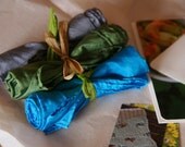 set of three 21x21 square play silks - hand-dyed - you choose colors