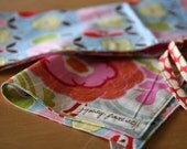 reversible cotton apron - big kid sized - vintage inspired - apple blossom