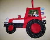 Tractor pdf pattern Crinkle Taggie Toy Patchwork Ford or New Holland