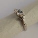 Engagement ring 14K gold white Sapphire Lilly flowers larger sizes