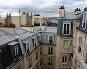 Paris Photography - The romantic rooftops of Montmartre - 8x10 fine art photograph - soft blue and grey tones Paris, France
