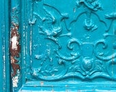 Paris Photography - Turquoise Doors in the Marais Paris, France 8x10 Photograph - French Home Decor  - rustic pink