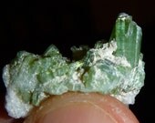 Green Tourmaline crystal cluster in Matrix - specimen - lapidary supplies - mineral mounting supplies