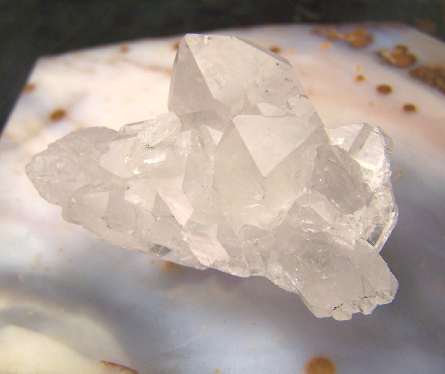 Quartz Crystal cluster from brazil - white clear crystal - multiple points - small druzy - - raw rough natural crystal