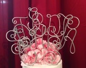 3 Piece Initial Cake topper Personalized for a unique couple Wedding cake decoration Anniversary Engagement Cake and Cupcakes