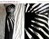 Sale 70s Dress // 80s Dress // Vintage 70s 80s Black One Shoulder Party Dress with Silver Sequins by The Gilberts for Tally New York Size S