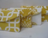 Bridesmaids Clutch/Gift /Design Your Own/Set of (4)  / The Jenna Clutch in Yellow