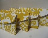 Bridesmaids Clutch/Gift /Design Your Own/Set of (4) The Jenna Clutch Damask Collection in Yellow