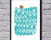 Mountain Cabin print A3