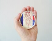 the cobalt squiggle patch .... eco--friendly, abstract art patch