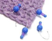 Blue and Lavender Removable Crochet Stitch Markers Beaded