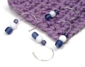Crochet Stitch Markers Set, Removable, Snag Free, Beaded, DIY Crafts, Gift, Periwinkle, Purple, Blue, TJBdesigns