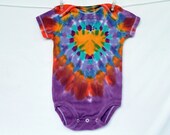 Children Baby Onesie Tie Dye 6 month Golden Heart Sky Blue Lilac Fuchsia Orange Orchid Periwinkle Short Sleeve AnnThenBaby