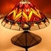 Vintage African Tiffany Style Stained Glass, Bead and Wire Lamp