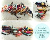 Bracelet Grab Bag - Friendship bracelet set - Beaded leather wrap bracelet