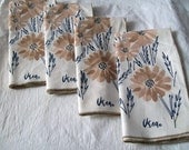 Vintage Vera Napkins Set Of Four, Warm Tones, Flowers