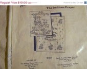 MEMORIAL DAY SALE Aunt Martha's Embroidery, Quilt Kit, Bedtime Prayer, Stamped for Embroidery, Now I Lay Me Down To Sleep