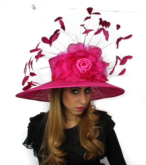 Fuchsia  Hat for Weddings, Races, and Special Events