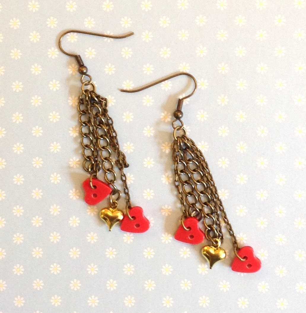 Love Heart Chain Earrings