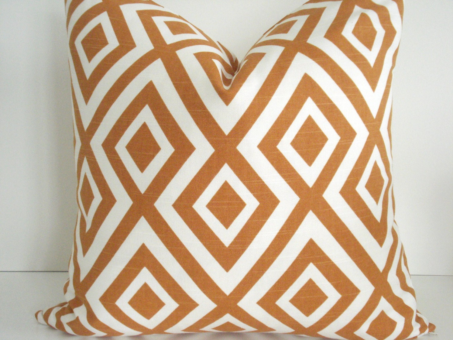 BOTH SIDES-Richloom -TANGERINE - Decorative Designer Pillow Cover-Geometric - Tangerine / Pumpkin Throw / Lumbar Pillow