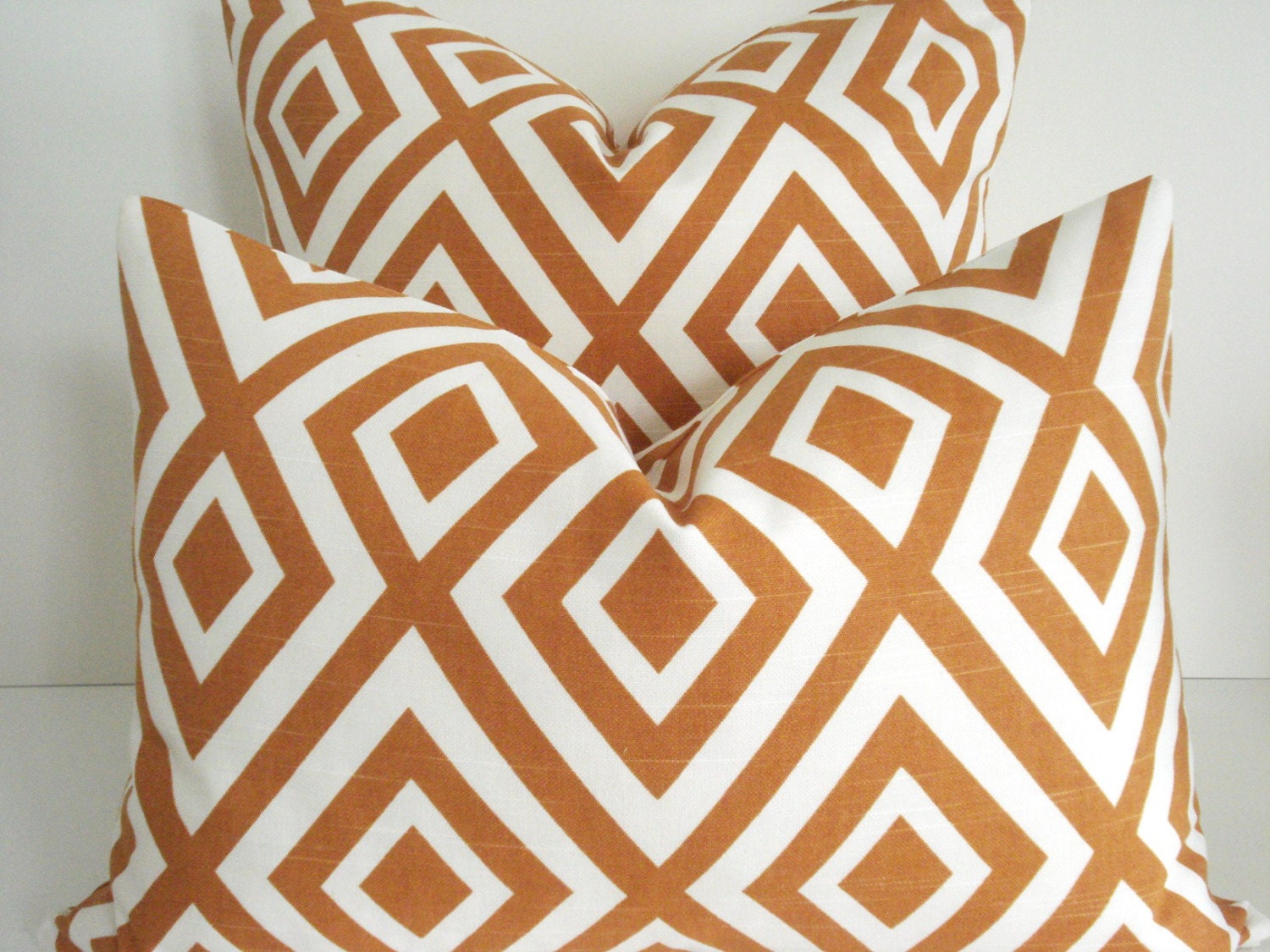 BOTH SIDES-Richloom -TANGERINE - Decorative Designer Pillow Cover-Geometric - Tangerine / Pumpkin Throw / Lumbar Pillow